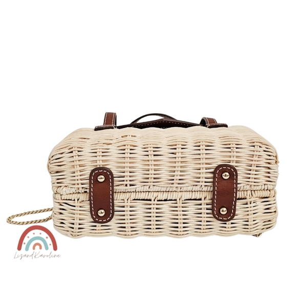 New! J. Crew Small Rattan Leather Top Handle Satchel Crossbody Bag NWT - Picture 14 of 16